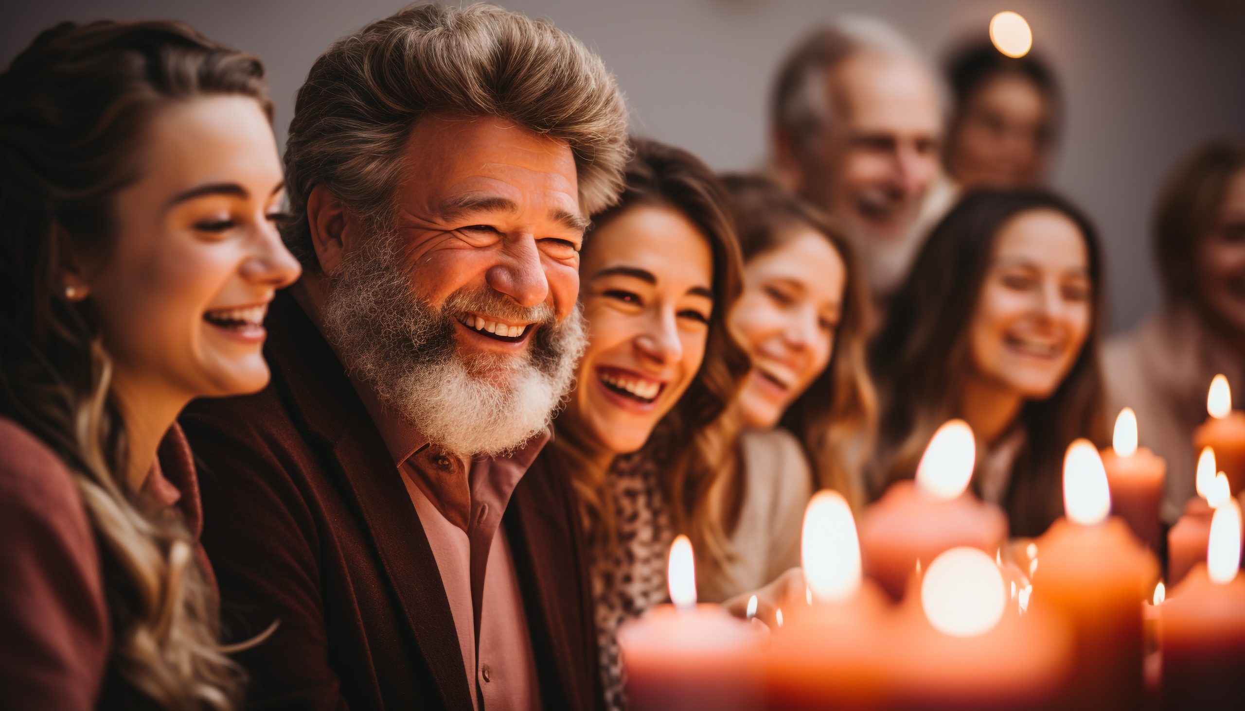 A joyful celebration of friendship and togetherness, smiling and laughing generated by artificial intelligence